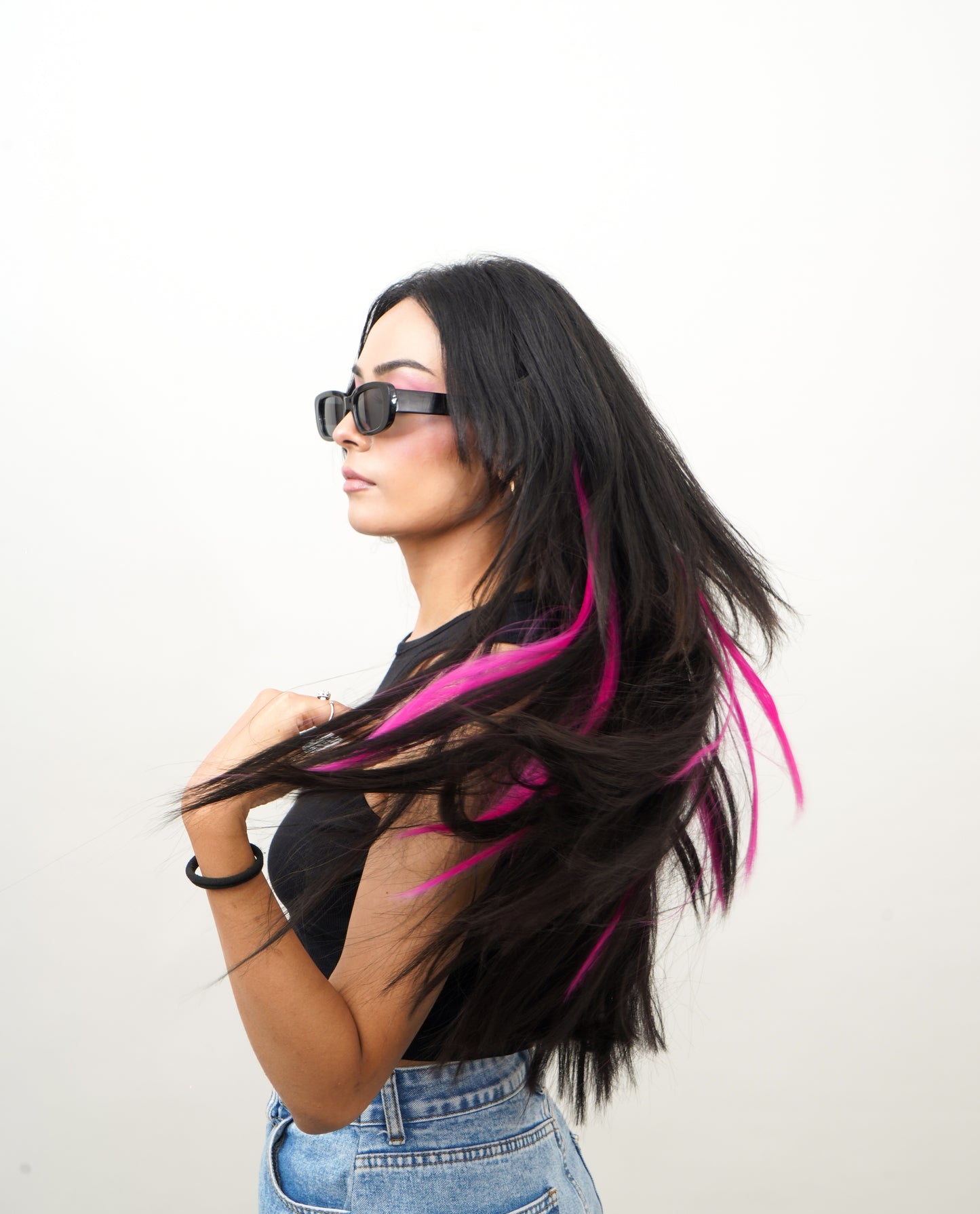 Pink Colour Pop Hair Streak| Set of 6
